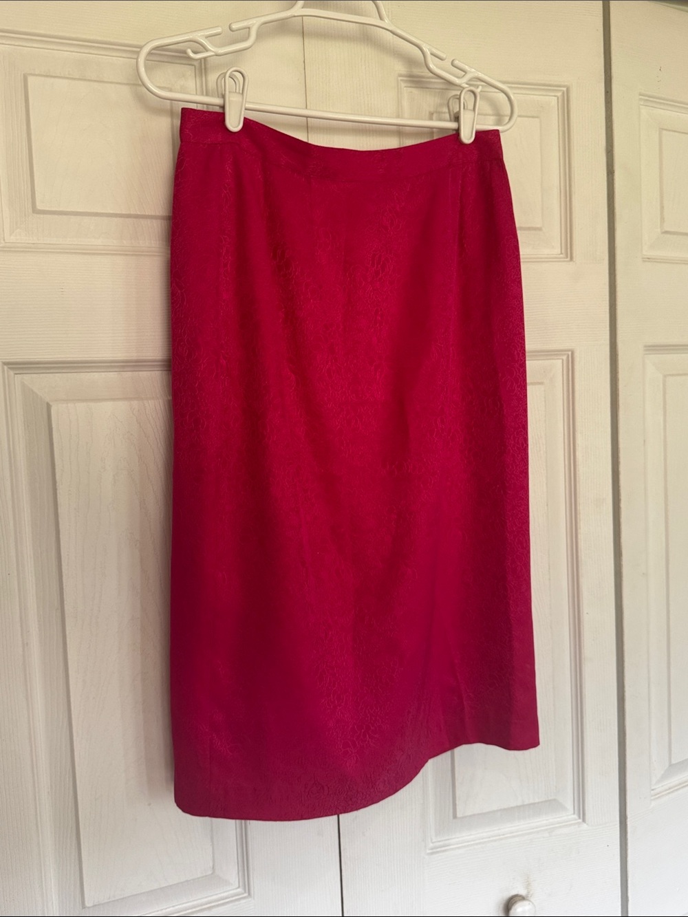 Silk fuscia floral pink Straight Skirt